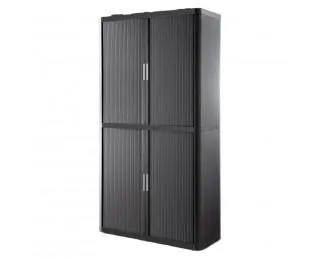 Armoire à rideaux EASY OFFICE - PAPERFLOW - 2m - Corps anthracite, rideaux anthracites, poignées anthracites