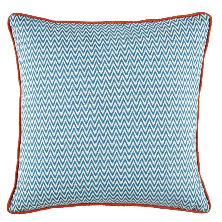 Cojín de algodón con estampado de flores multicolores 45x45