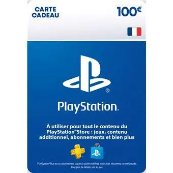 Code de téléchargement Playstation Store Fonds pour Porte-Monnaie virtuel 100€ : Compte français uniquement – Non remboursable