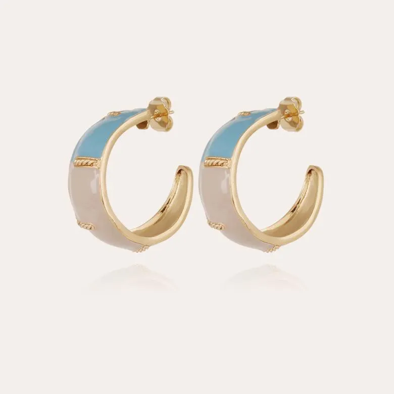 Idra hoop earrings enamel gold