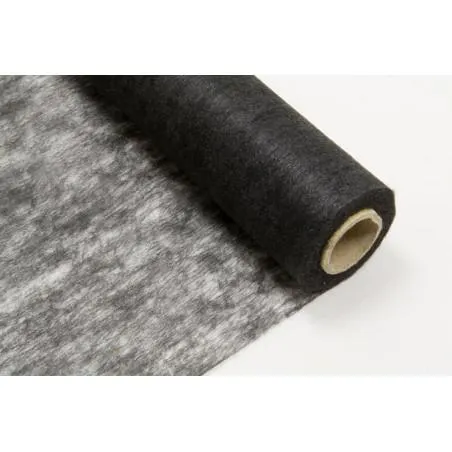 Chemin de table intissé noir 29 cm x 10 m