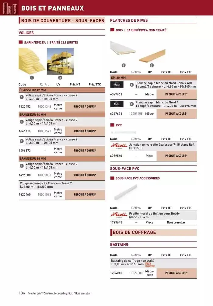 Matériaux 2025 du 1 janvier au 31 décembre 2025 - Catalogue page 136