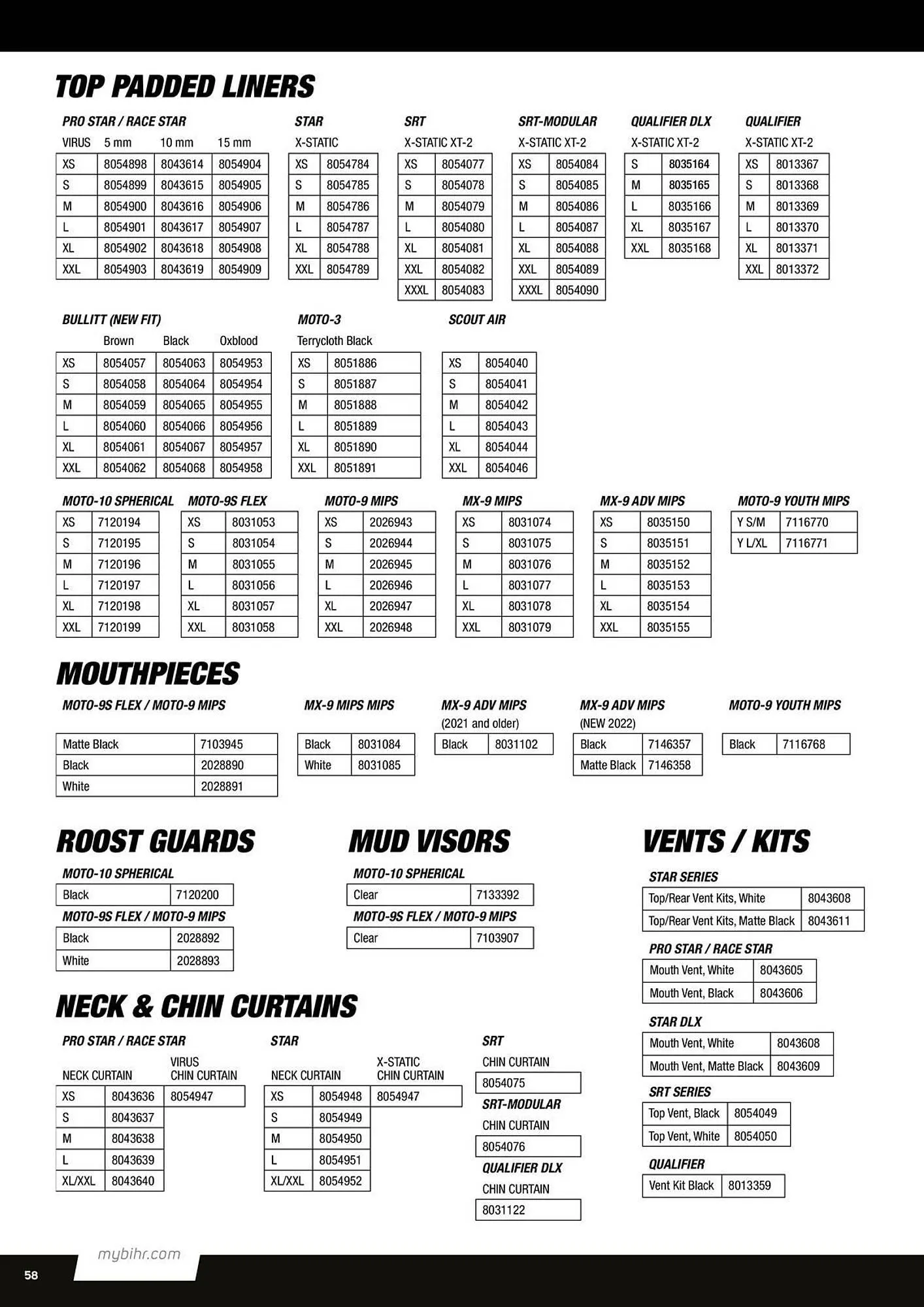 Catalogue Bihr du 27 mars au 31 décembre 2025 - Catalogue page 58