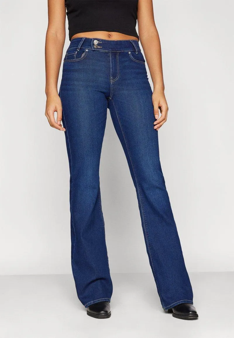 ONLPAOLA FLARED - Jean bootcut - dark blue denim