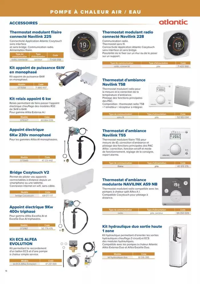 L'UNIVERS CHAUFFAGE, CLIMATISATION & PHOTOVOLTAÏQUE du 1 janvier au 31 décembre 2026 - Catalogue page 16