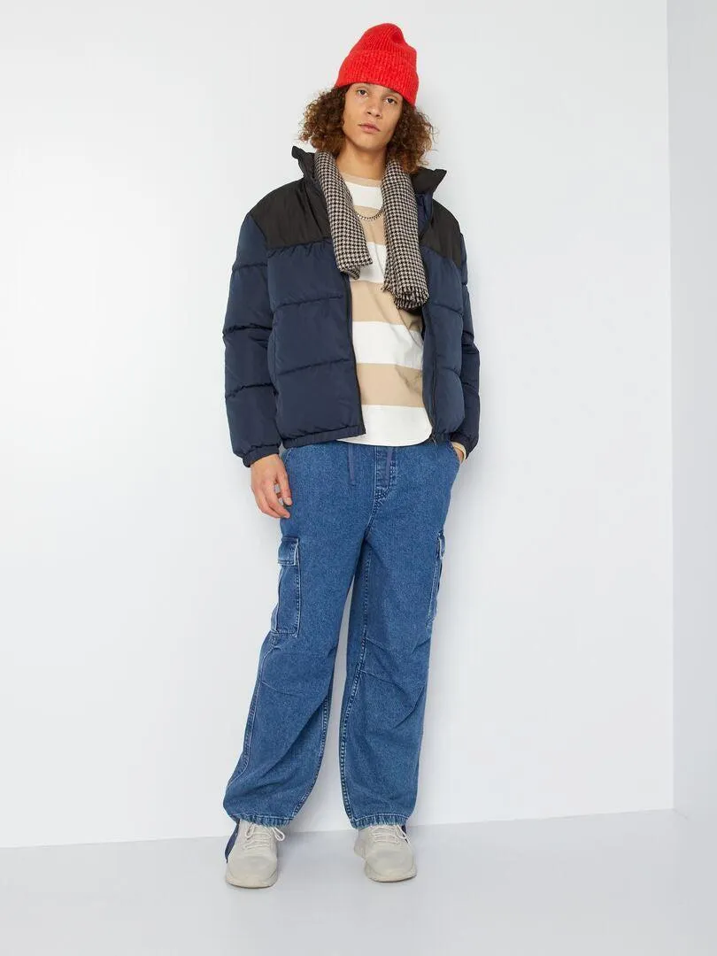 T-shirt en jersey à rayures - Blanc/beige