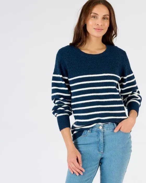 Pull rayures et maille ajourée Thermolactyl