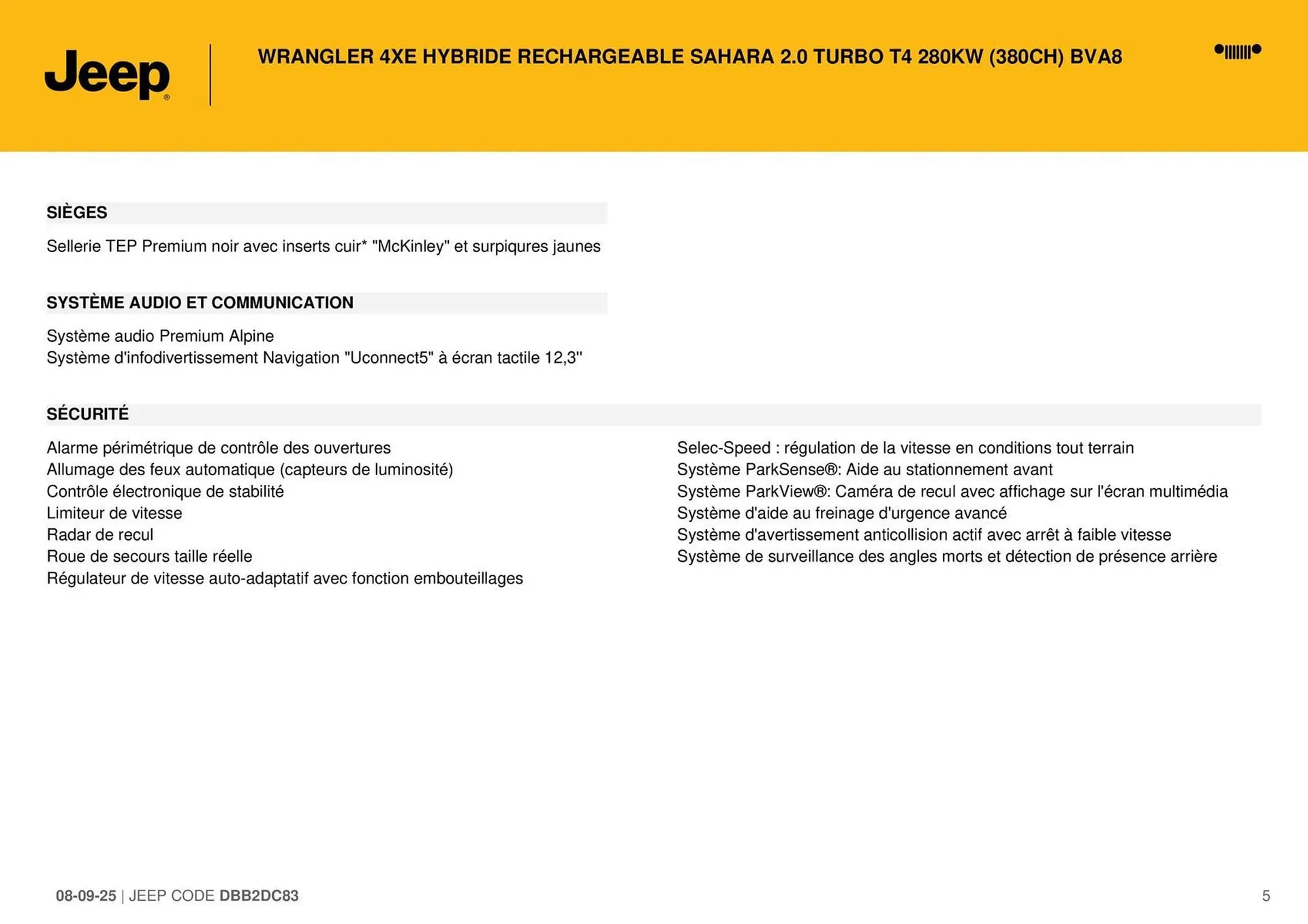 Catalogue Jeep du 10 septembre au 10 septembre 2026 - Catalogue page 5