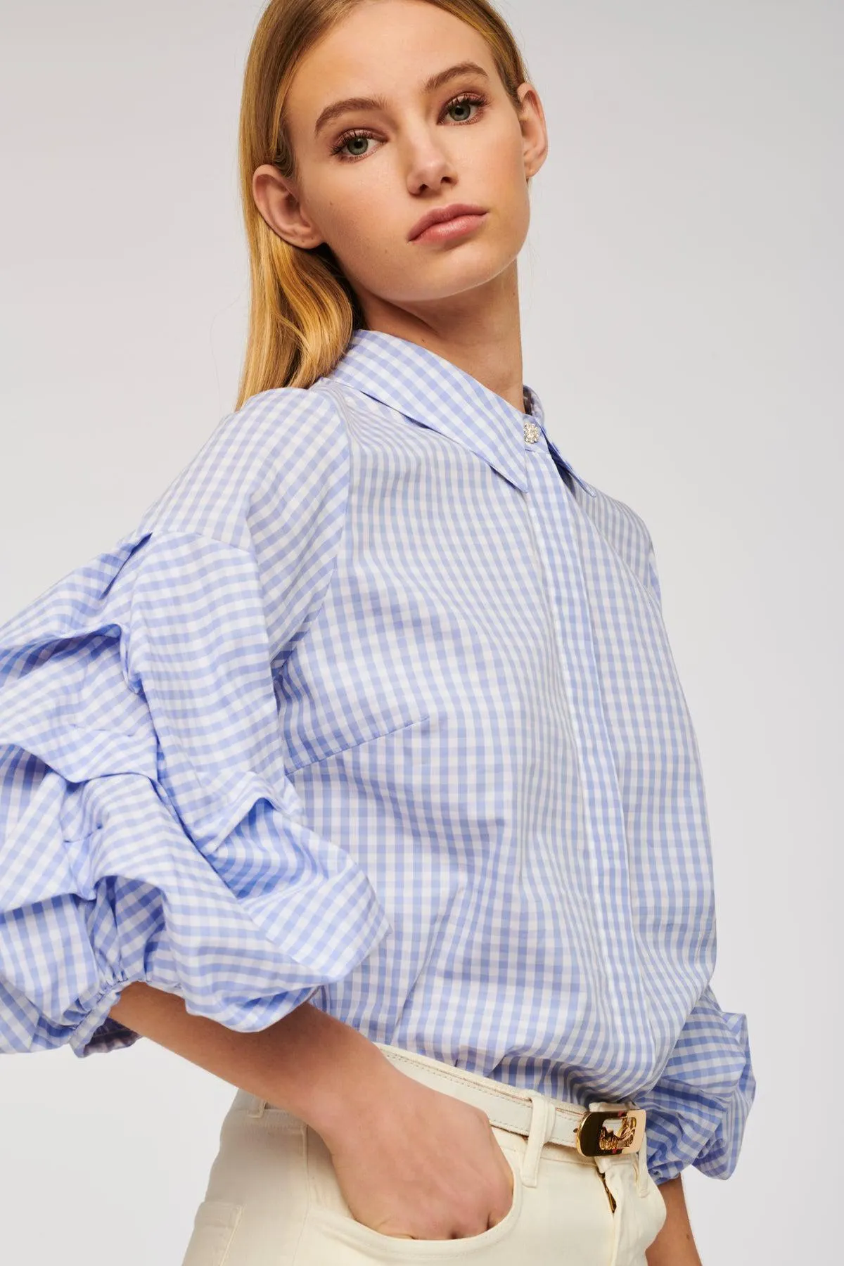 Chemise vichy manches bouffantes