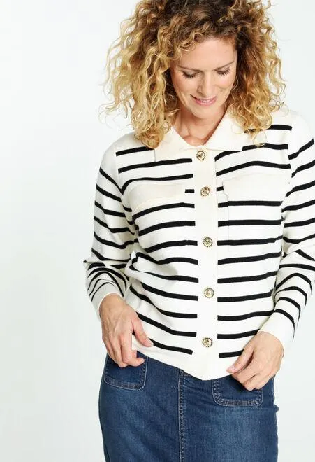 Cardigan à rayures en viscose