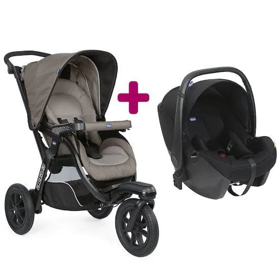 Pack poussette Duo Activ3 Siège auto KORY dark beige de Chicco