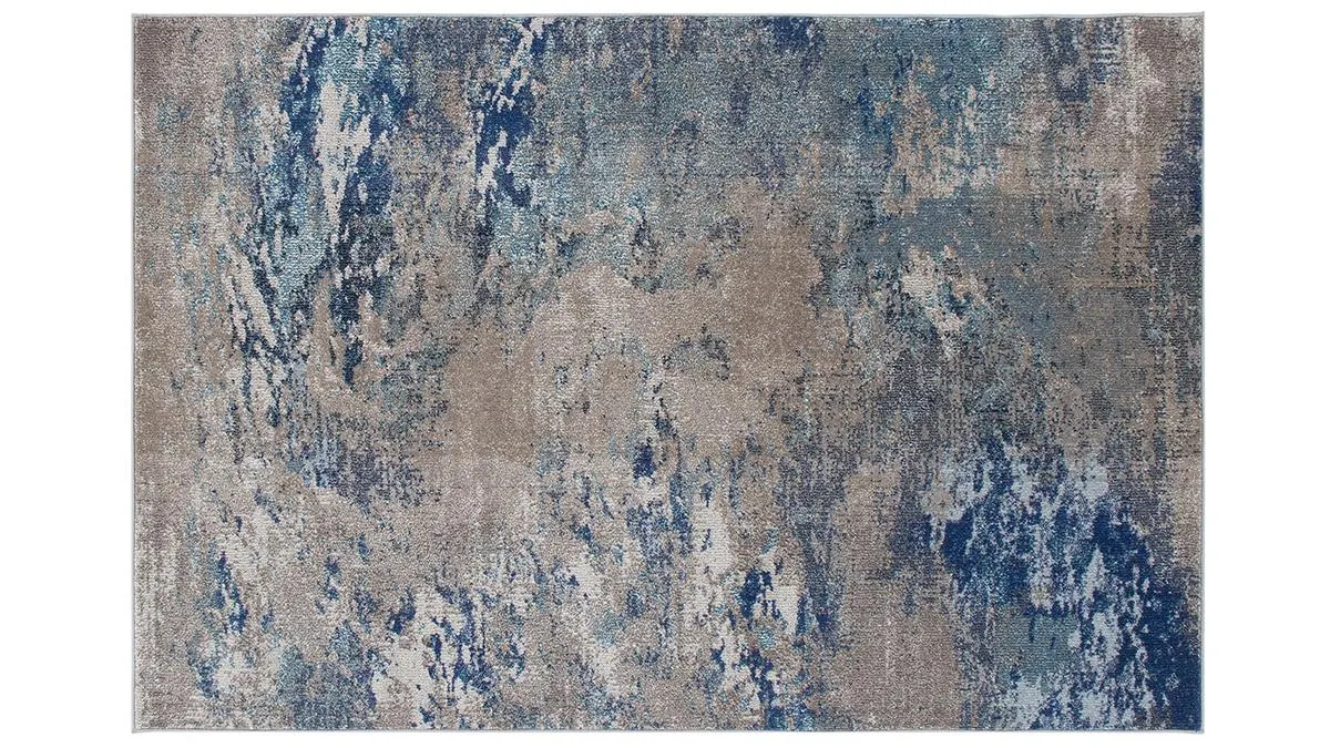Tapis rectangulaire à motif abstrait bleu 160 x 230 cm CAPS