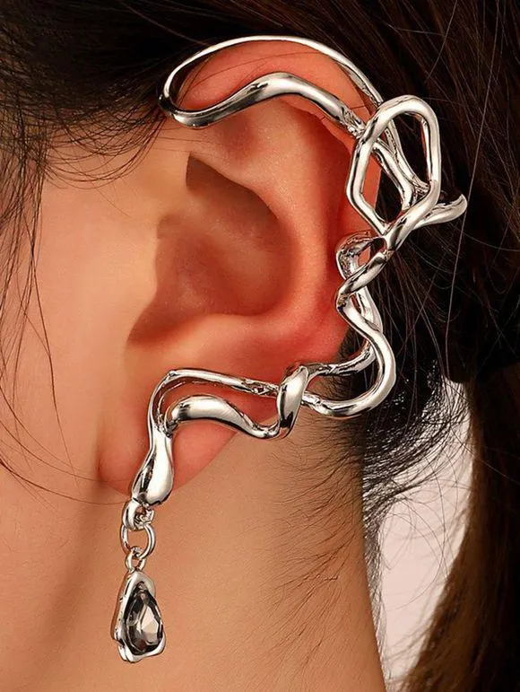 Bijou D'Oreille Créative en Forme Irrégulière en Gemme Artificielle