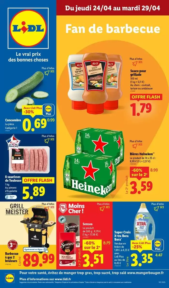 Fan de barbecue ? Retrouvez une sélection de viandes, sauces et bien plus à prix Lidl ! du 24 avril au 29 avril 2025 - Catalogue page 1