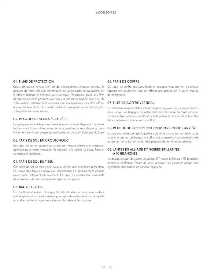 Lexus ES du 27 mars au 27 mars 2026 - Catalogue page 42