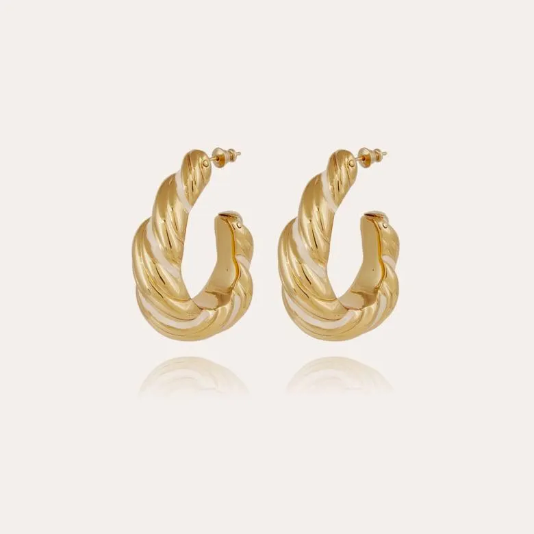 Meltem enamel earrings gold