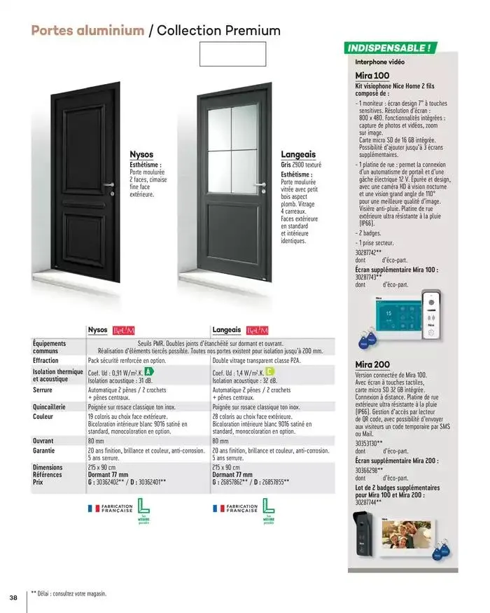 Menuiserie Extérieures 2025 du 1 janvier au 31 décembre 2025 - Catalogue page 38