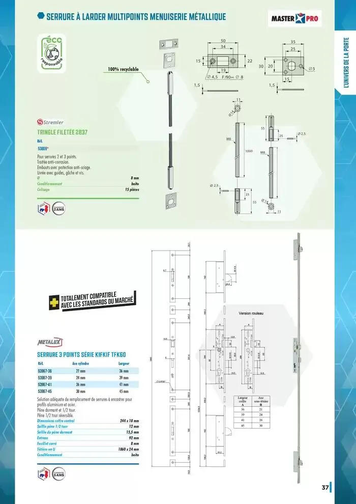 Guide Quincaillerie Serrurerie 2025 - 2026 du 1 avril au 1 avril 2026 - Catalogue page 39