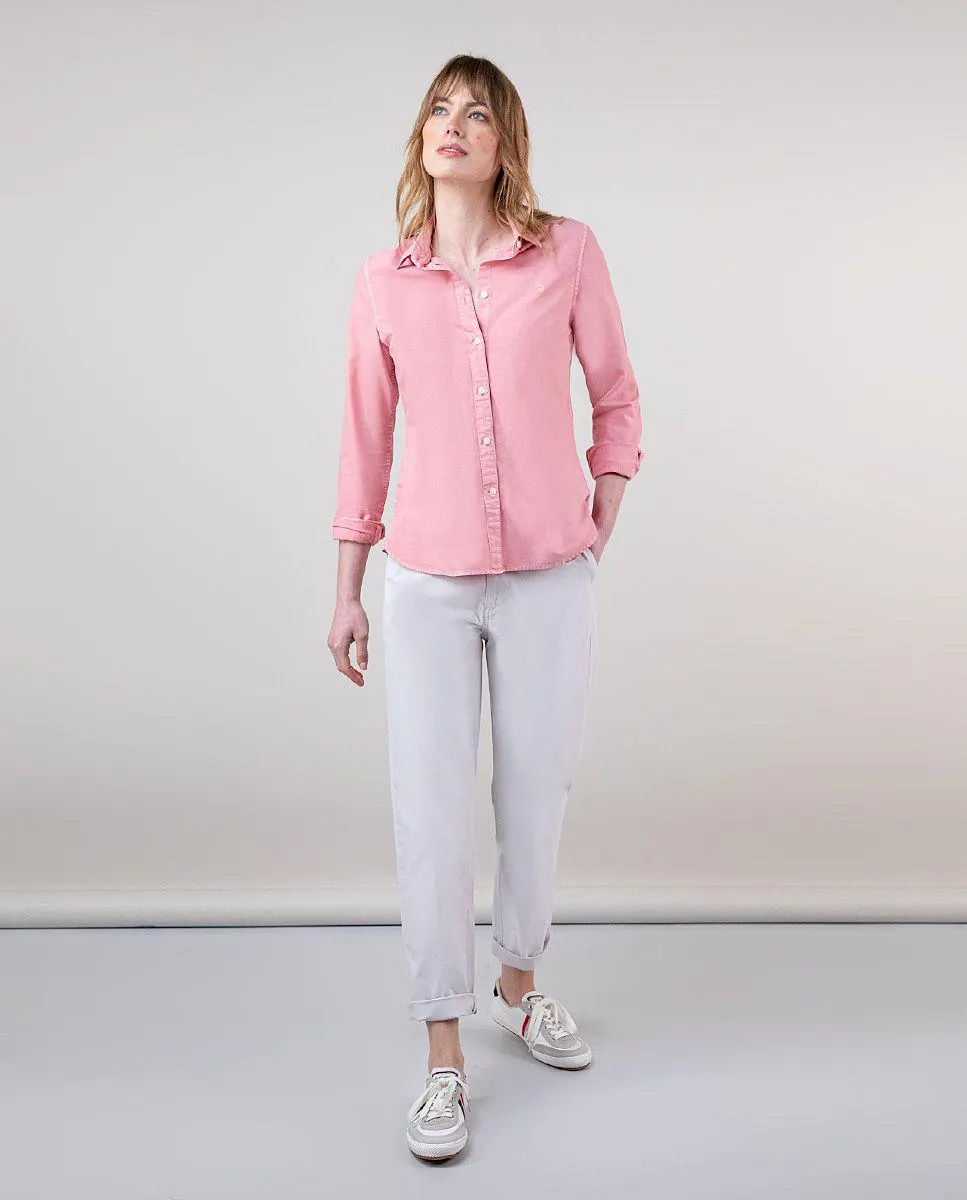 Camisa Garment Dyed Rosa