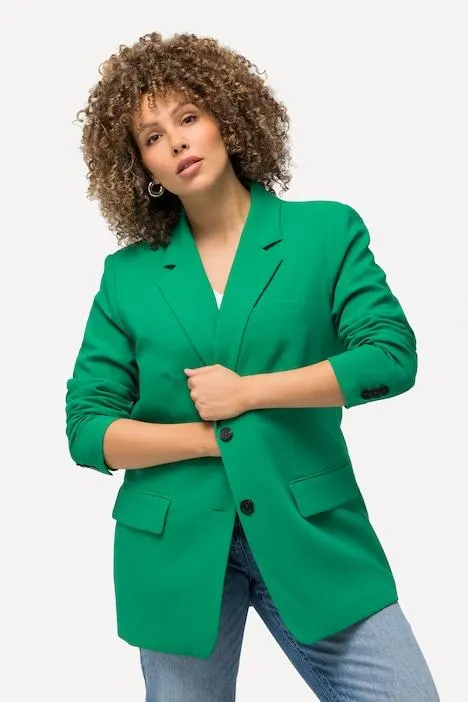 Blazer oversized avec col à revers, fermeture boutonnée