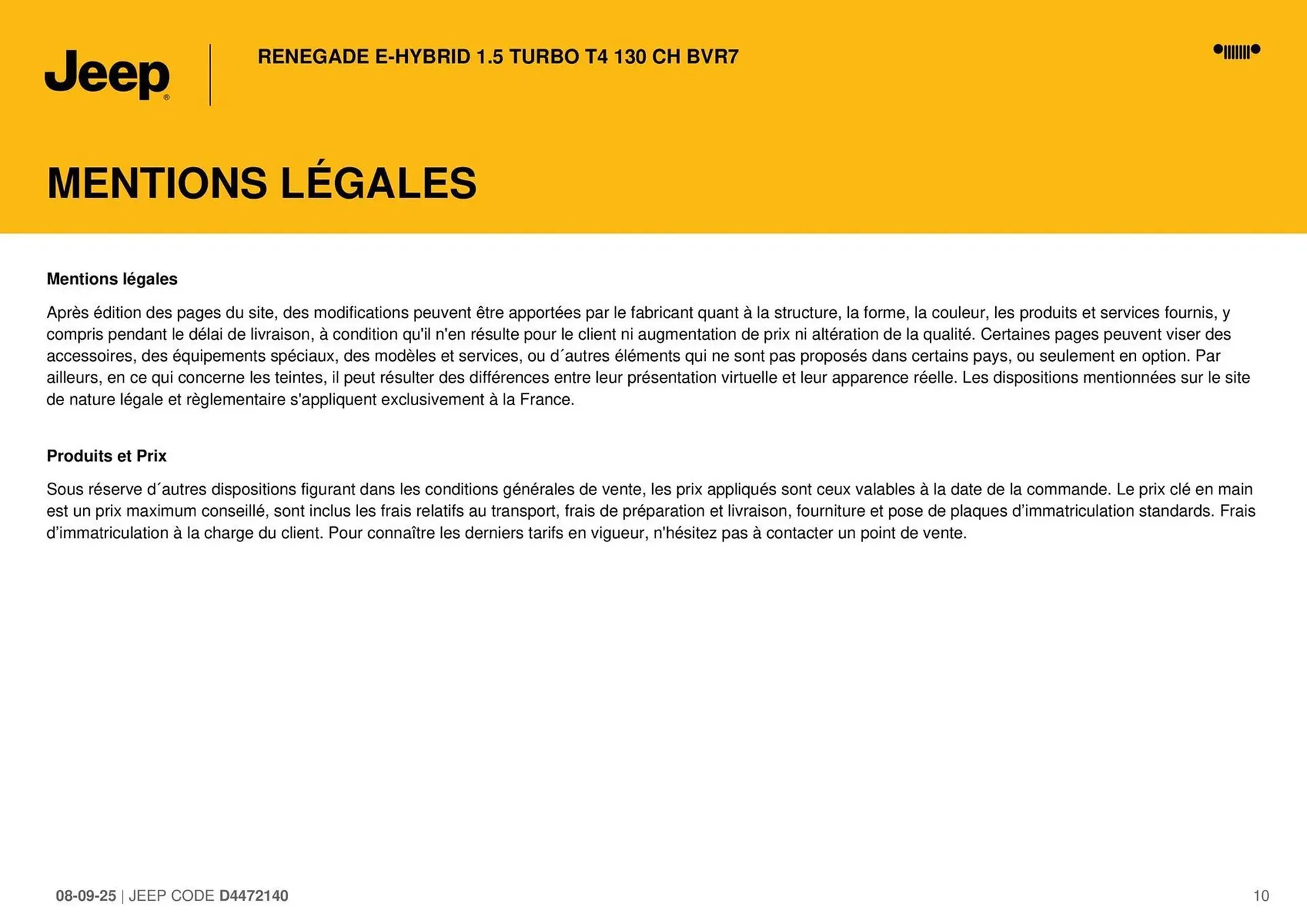 Catalogue Jeep du 8 septembre au 30 septembre 2026 - Catalogue page 10