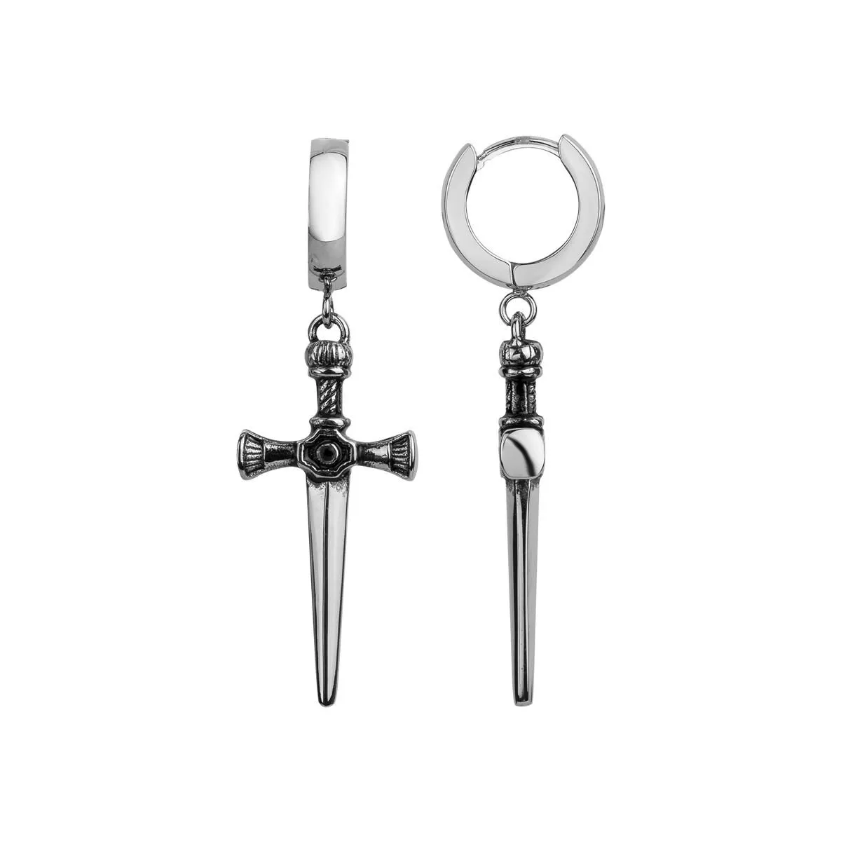 Boucles d'oreilles pendantes Jules en Acier
