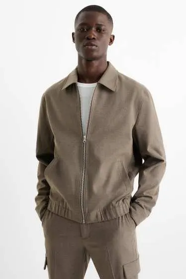 Mix & match flannel shirt jacket - regular fit - stretch