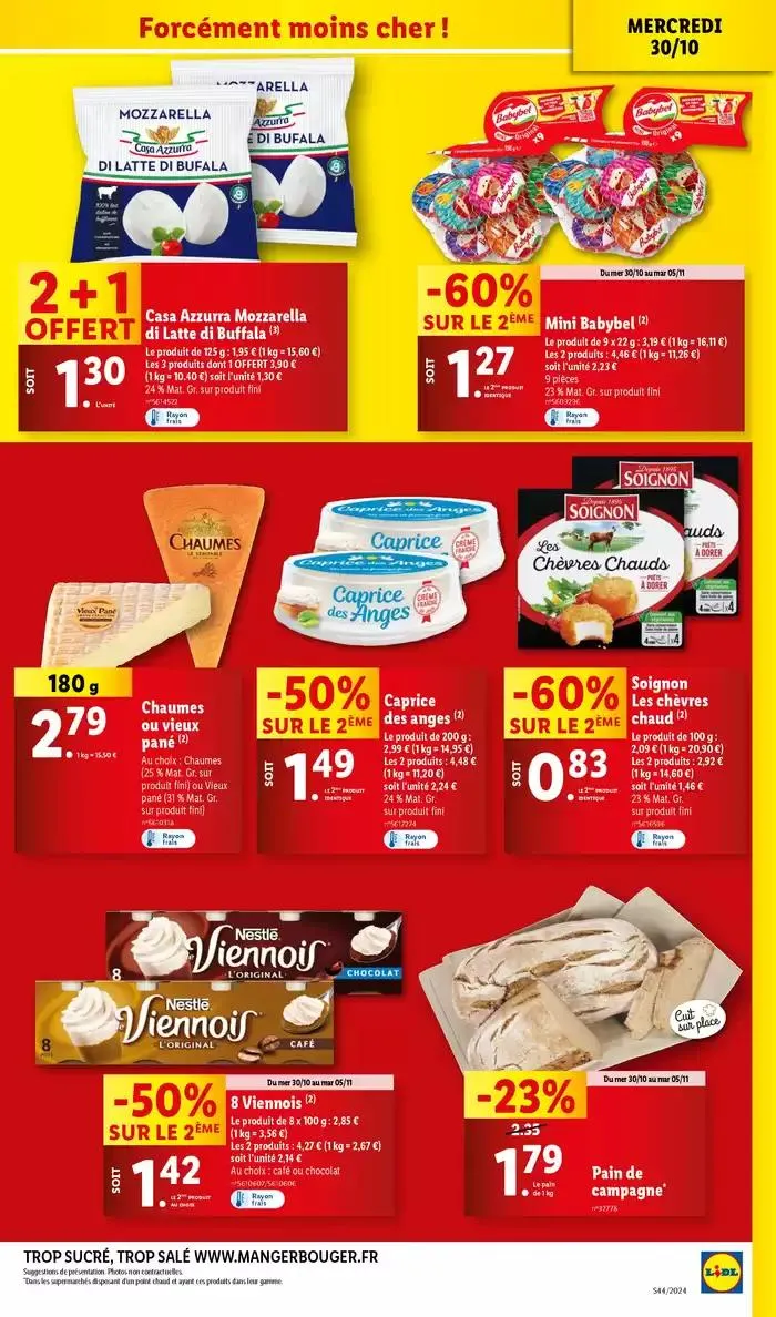Bénéficiez de promotions sur une sélection de produits, incluant viande, fruit et fromage du 30 octobre au 5 novembre 2024 - Catalogue page 11