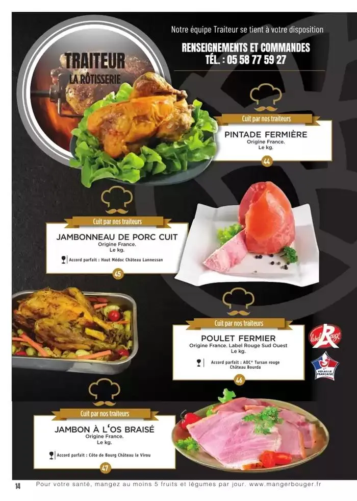 CARTE TRAITEUR PERMANENTE du 3 janvier au 31 décembre 2025 - Catalogue page 5