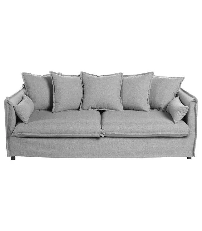 CANAPE ODILON LIN 3 PLACES GRIS CLAIR