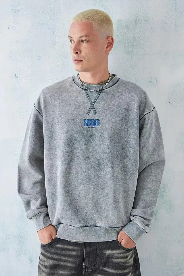 The Ragged Priest - Sweatshirt ras du cou bleu délavé, exclusivité UO