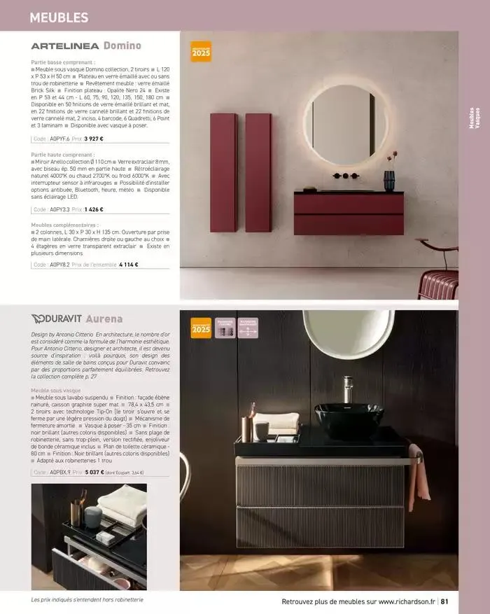 SALLE DE DE BAINS ET CARRELAGE 2025 du 11 avril au 31 décembre 2025 - Catalogue page 83