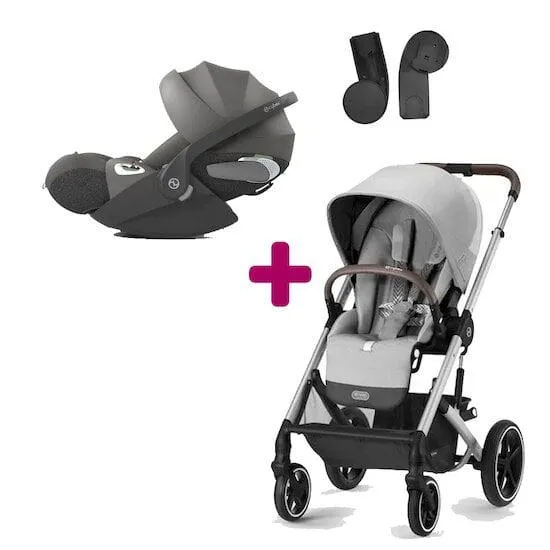 Pack poussette duo Balios S Lux lava grey + coque cloud T i-size Mirage grey de Cybex