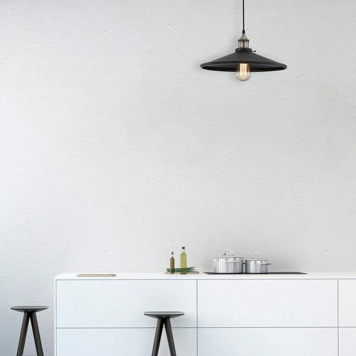 Suspension cuisine GAWLER noire en métal