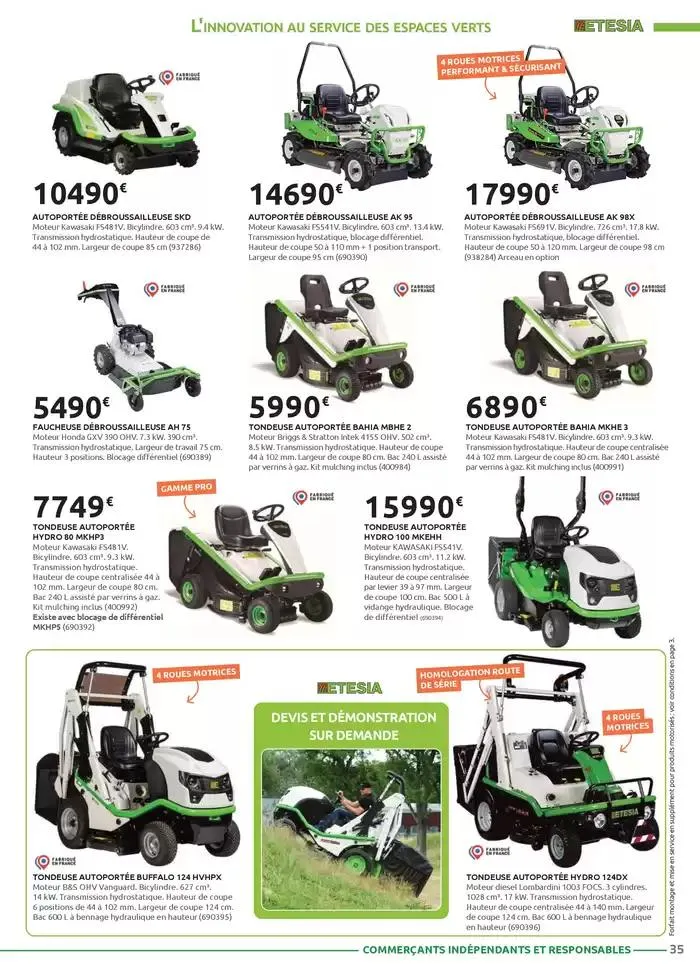 Motoculture et remorques du 1 mars au 31 mai 2025 - Catalogue page 35