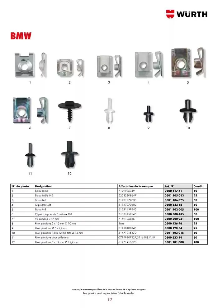 Agrafes de carrosserie du 21 janvier au 31 décembre 2025 - Catalogue page 17