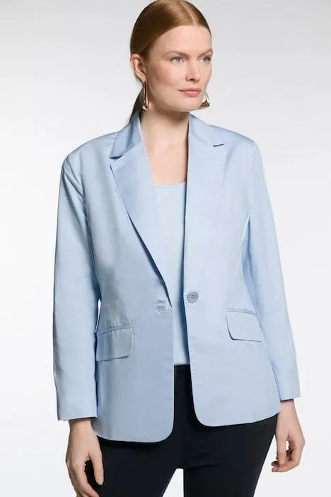 Blazer, col à revers, fente à la base, doublure intégrale