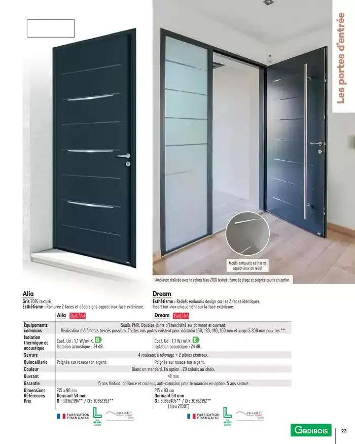 Menuiserie Extérieures 2025 du 1 janvier au 31 décembre 2025 - Catalogue page 23