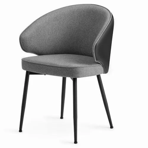 VASAGLE Chaise De Salle à Manger, Siège Rembourré, Pieds En Métal, Moderne, Gris Foncé