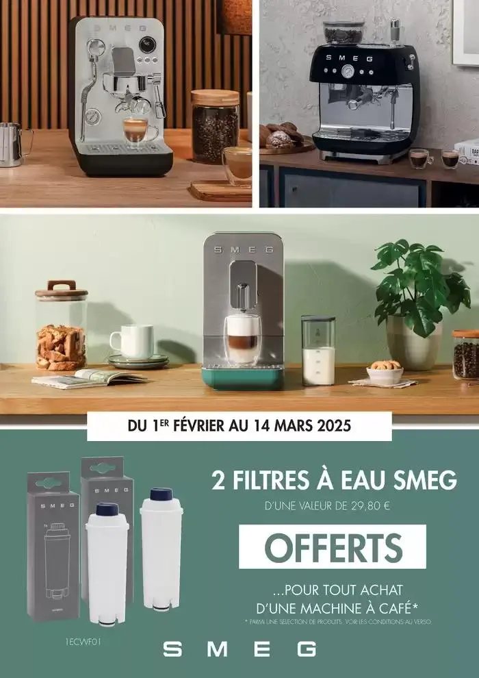 Smeg vous offre 2 filtres à eau d'une valeur de 29,80 € du 1 février au 14 mars 2025 - Catalogue page 1
