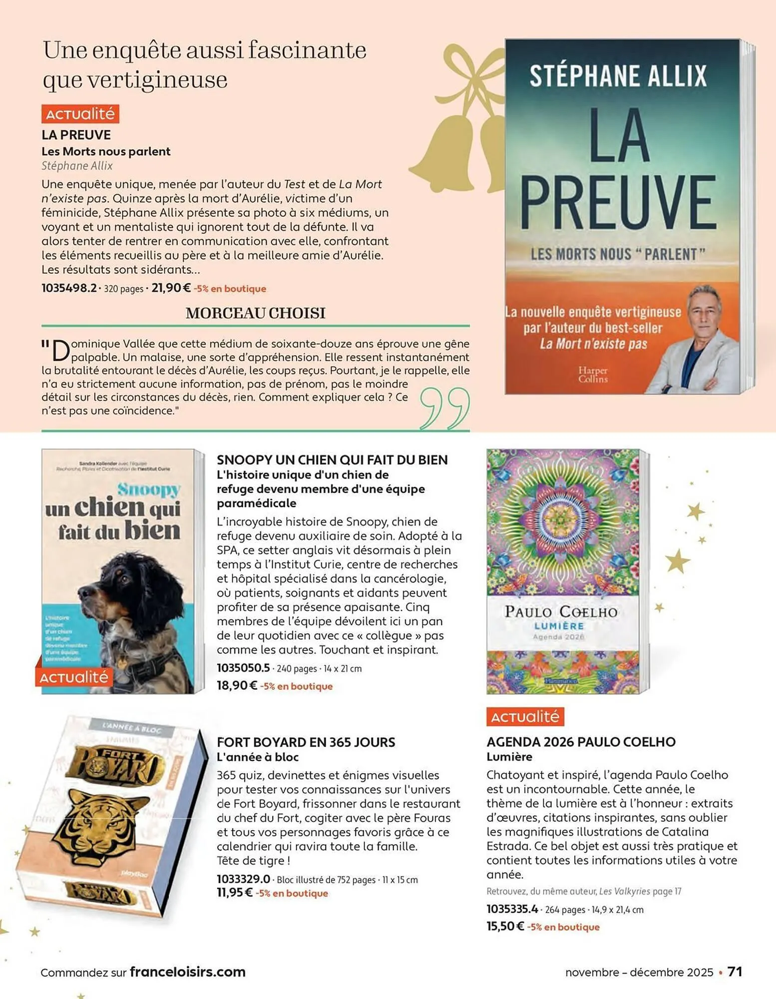 Catalogue France Loisirs du 3 novembre au 31 décembre 2025 - Catalogue page 71