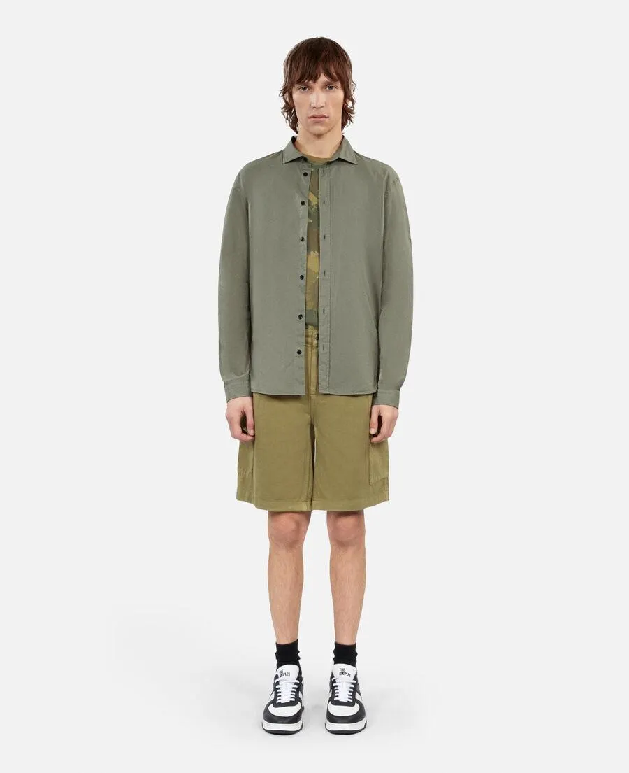 Chemise en voile de coton verte