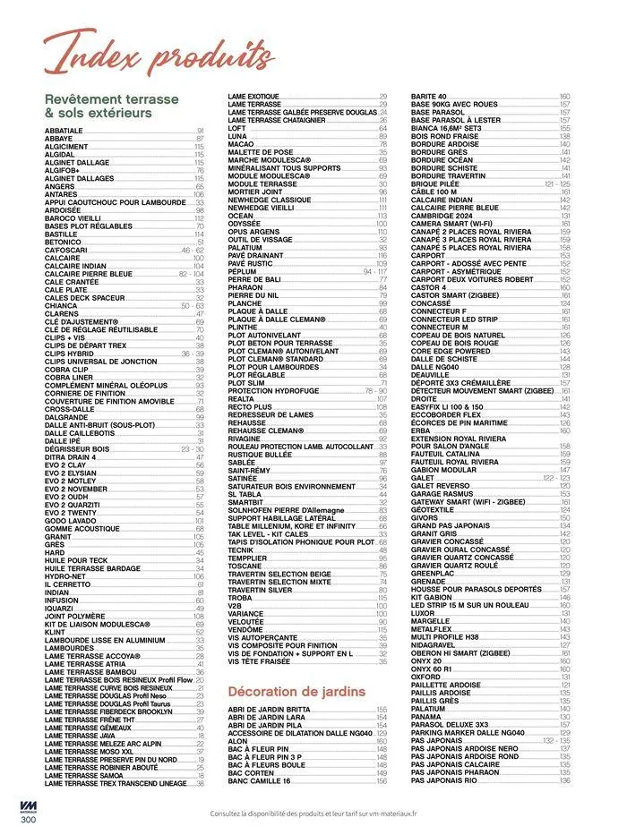 Extériéurs du 14 mars au 20 janvier 2026 - Catalogue page 300
