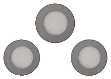Lot de 3 spots extraplats LED, à encastrer IP20 gris - Colours