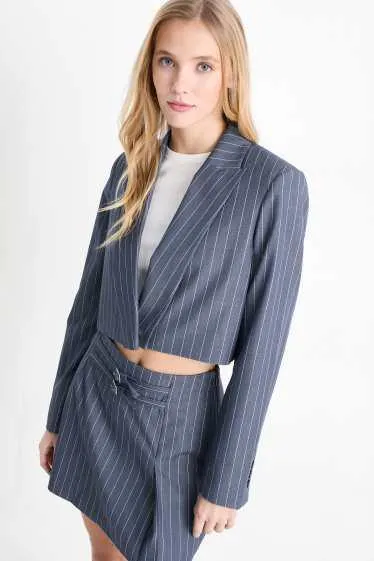 Cropped blazer - relaxed fit - pinstripes