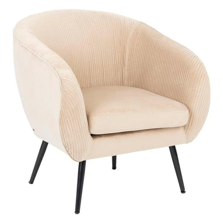 FAUTEUIL VELOURS SOLARO BEIGE