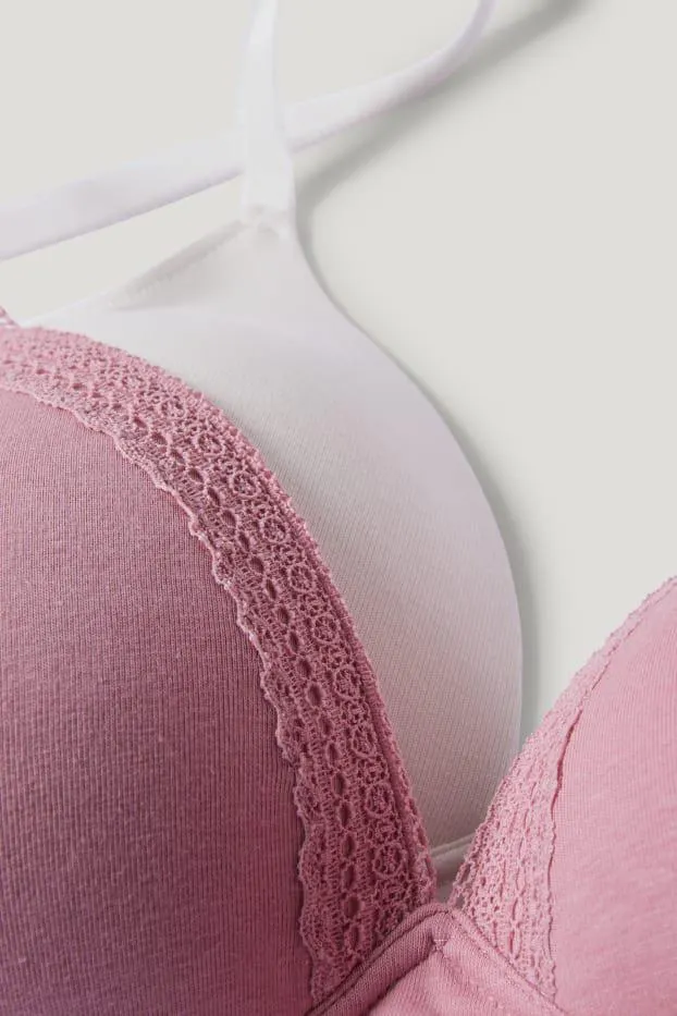 Multipack of 2 - non-wired bra - padded - with organic cotton