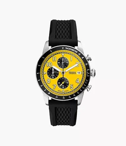 Montre Sport Tourer chronographe en silicone, noir