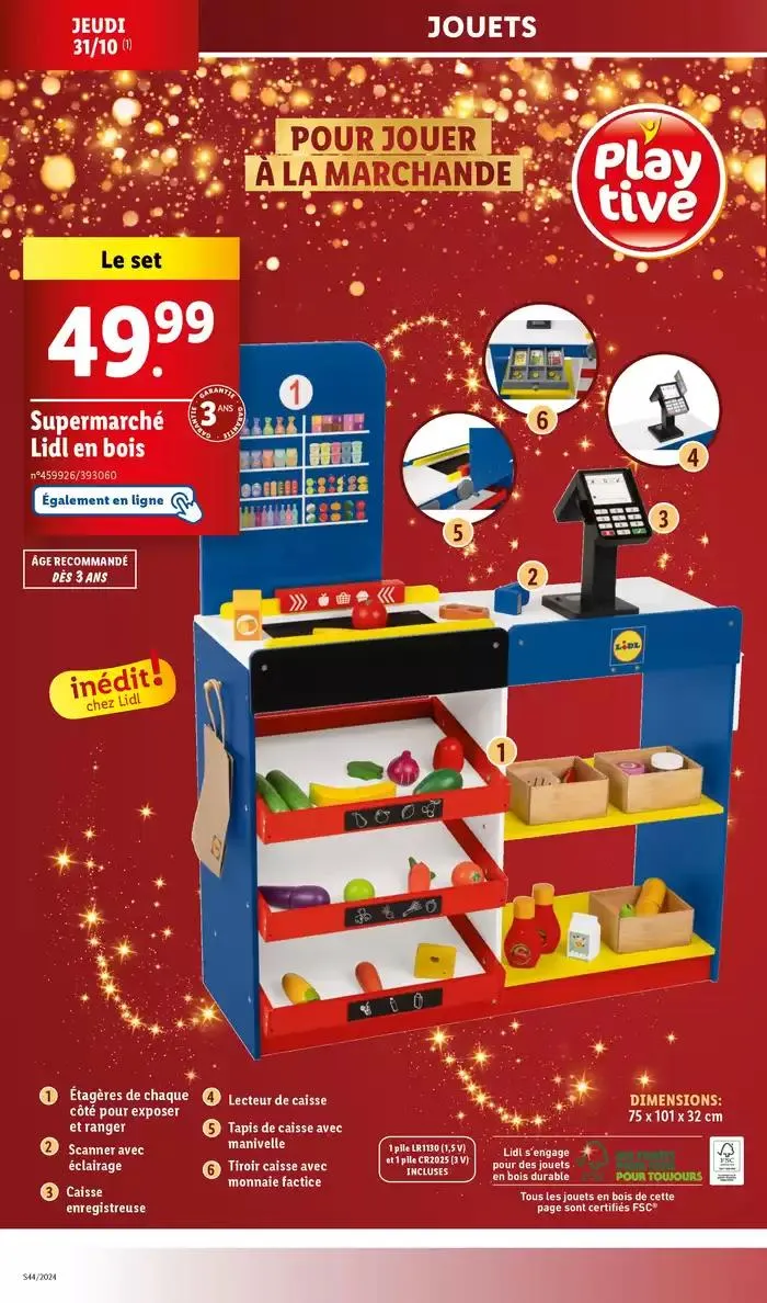 Bénéficiez de promotions sur une sélection de produits, incluant viande, fruit et fromage du 30 octobre au 5 novembre 2024 - Catalogue page 52