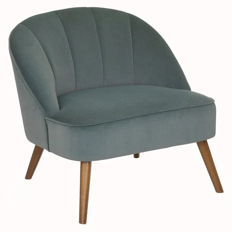 FAUTEUIL VELOURS PIED BOIS NAOVA CELADON